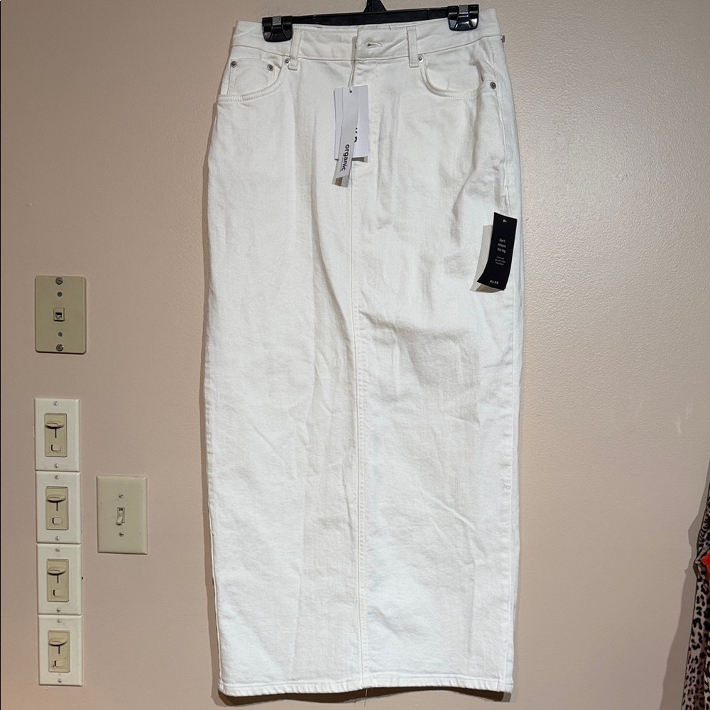 NA-KD white Denim Maxi Skirt organic cotton - Picture 1 of 7